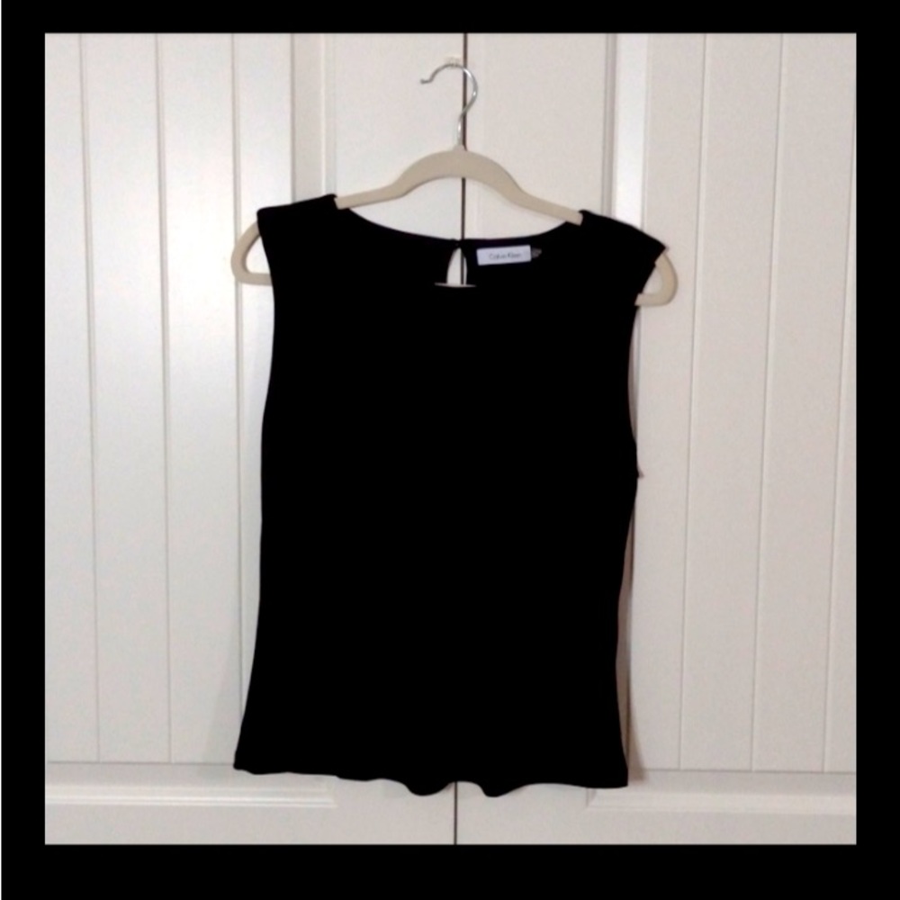 Calvin Klein black sleeveless blouse Size 14